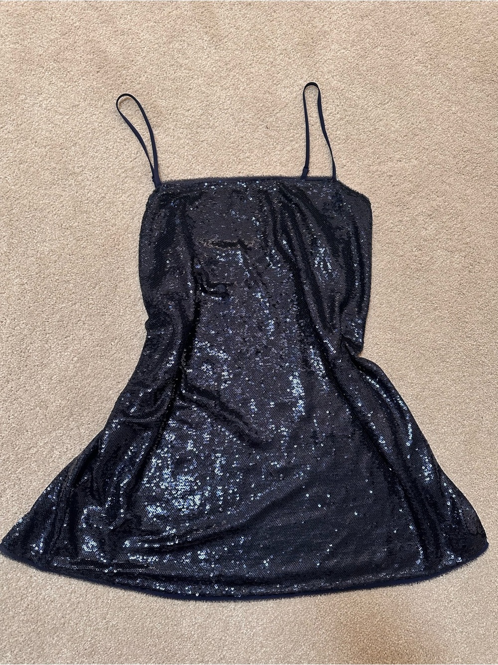 Navy sequin free people mini dress
